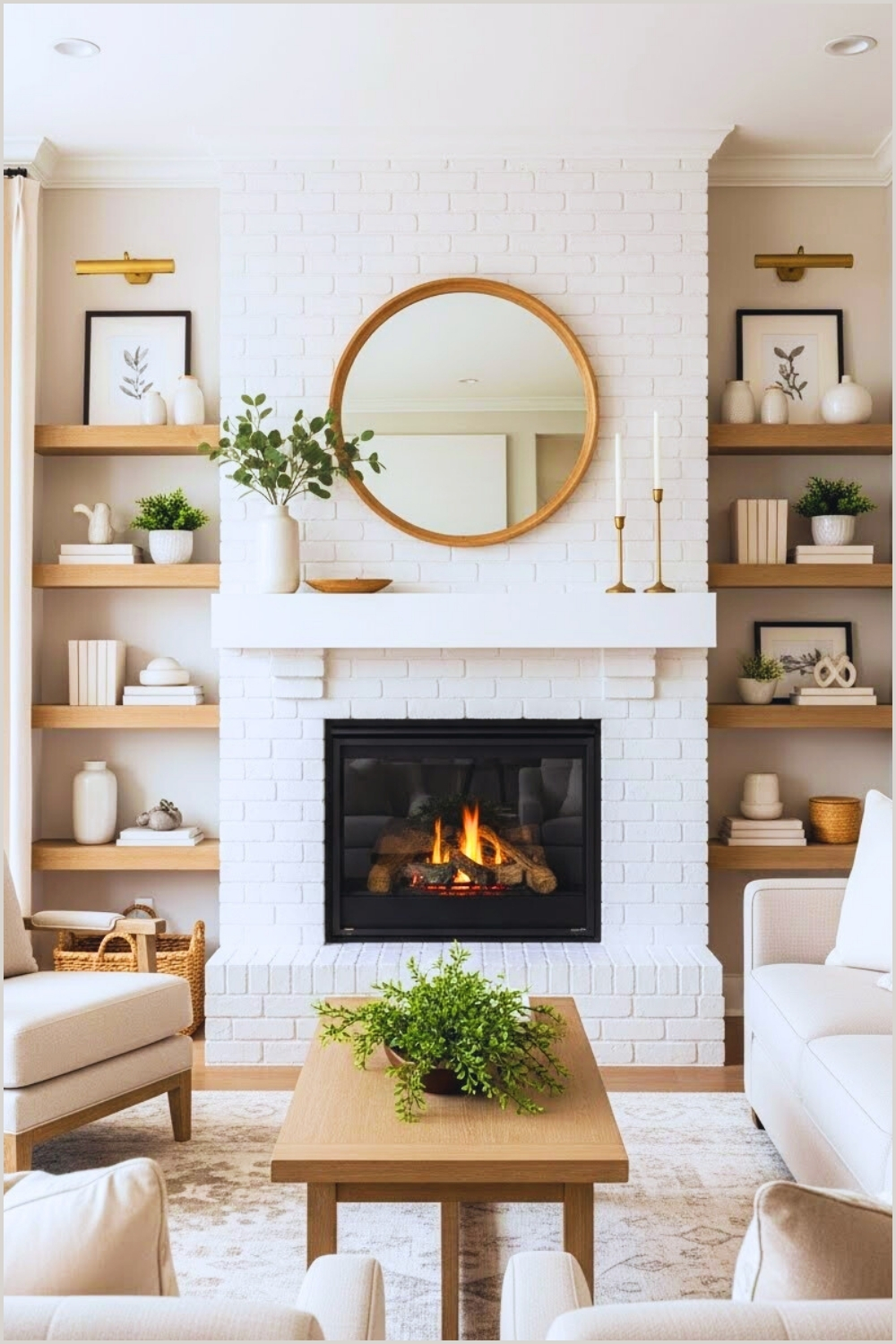 Cozy Modern Farmhouse Living Room With A White Painted
