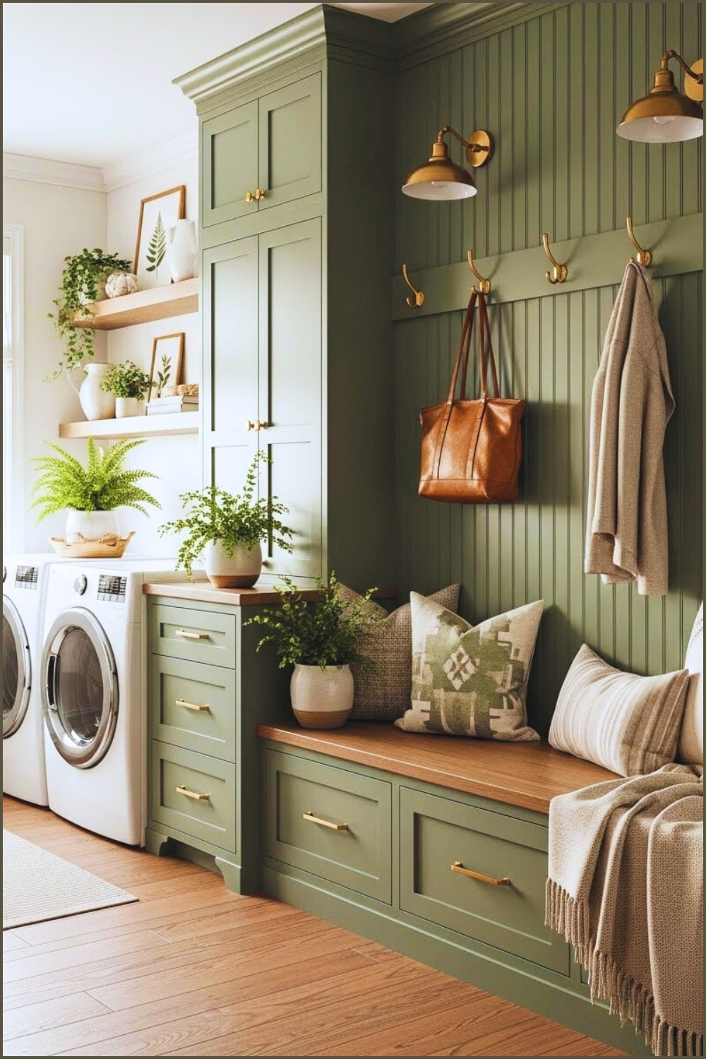 Cozy Mudroom Laundry Room Combo Built In Cabinetry
