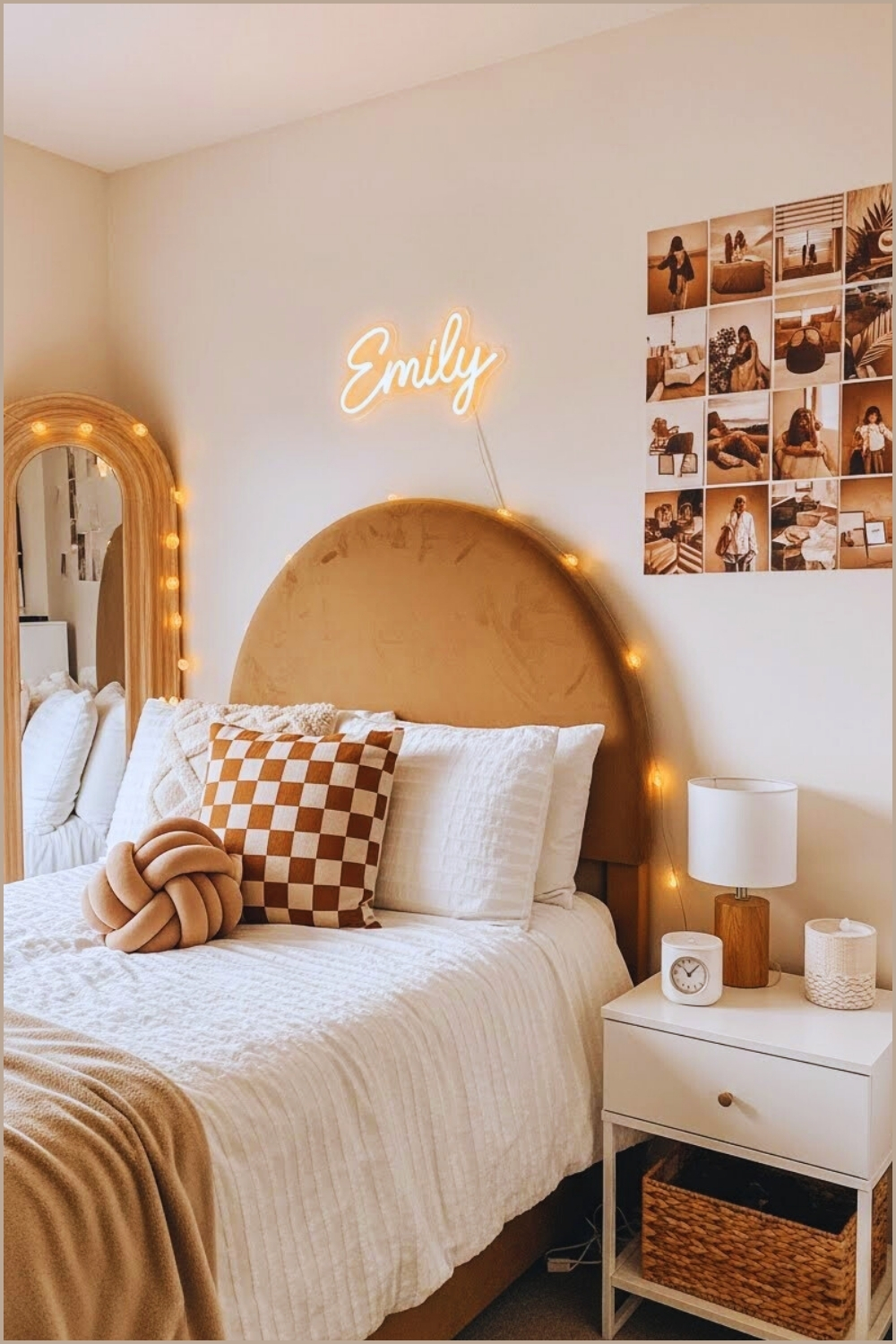 Cozy Neutral Dorm Room With Warm Beige And Cream Tones
