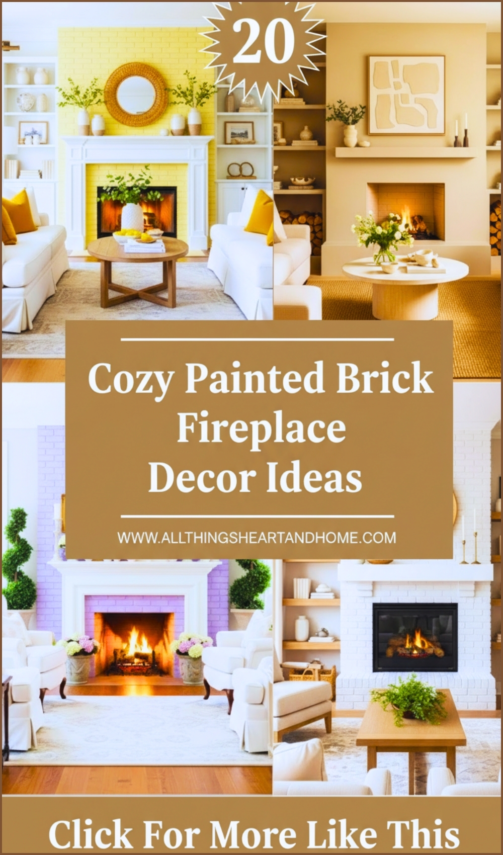 Cozy Painted Brick Fireplace Decor Ideas