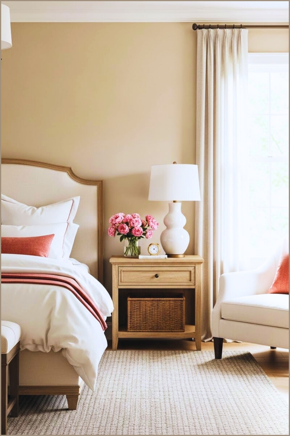 Cozy Spring Bedroom Corner With Warm Neutral Palette