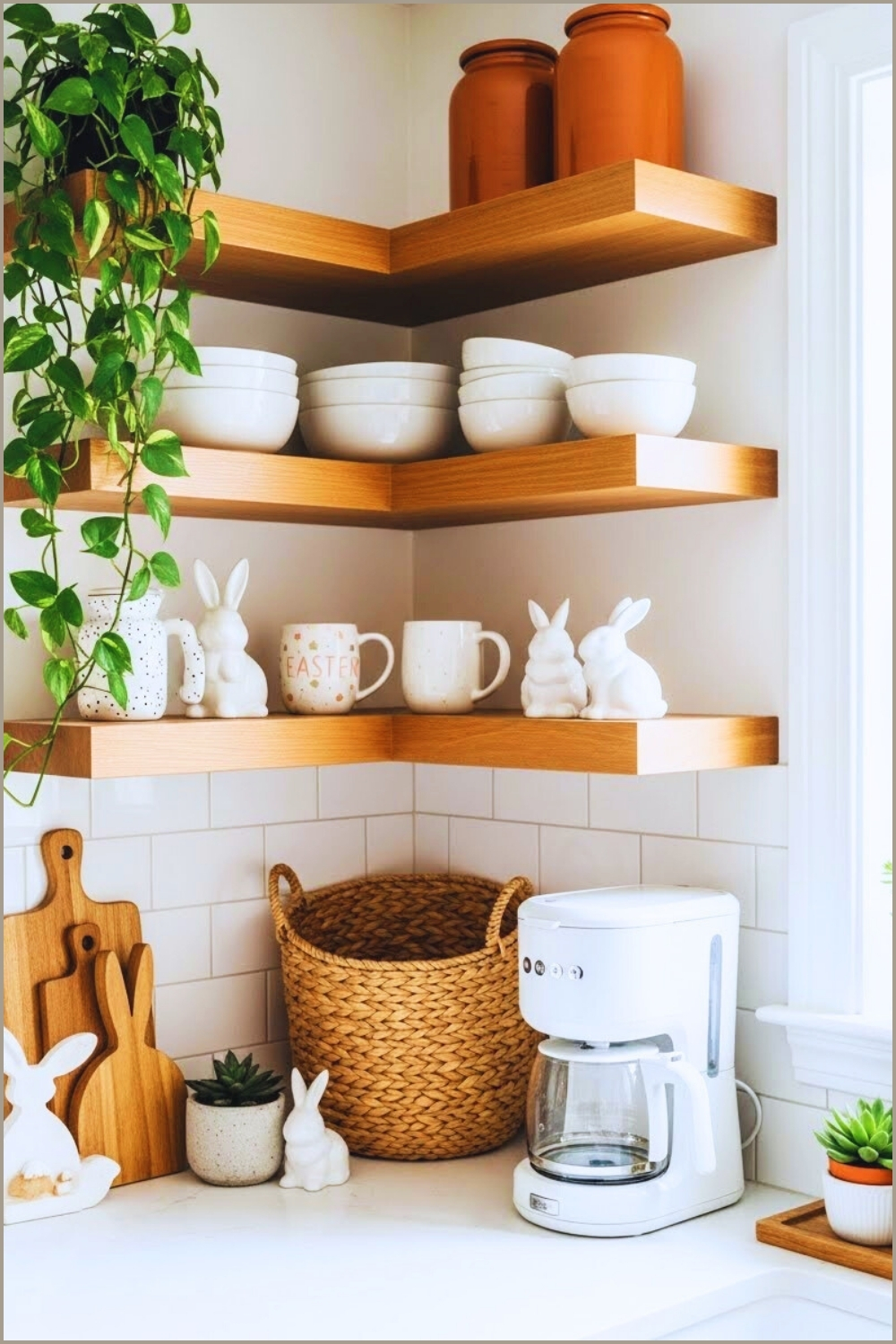 Cozy Spring Kitchen Coffee Nook With Warm Wooden