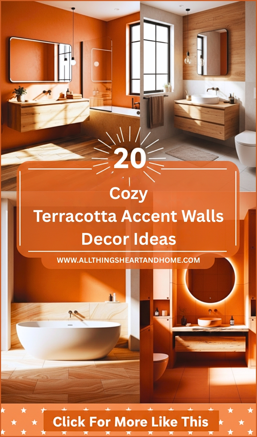Cozy Terracotta Accent Walls Decor Ideas