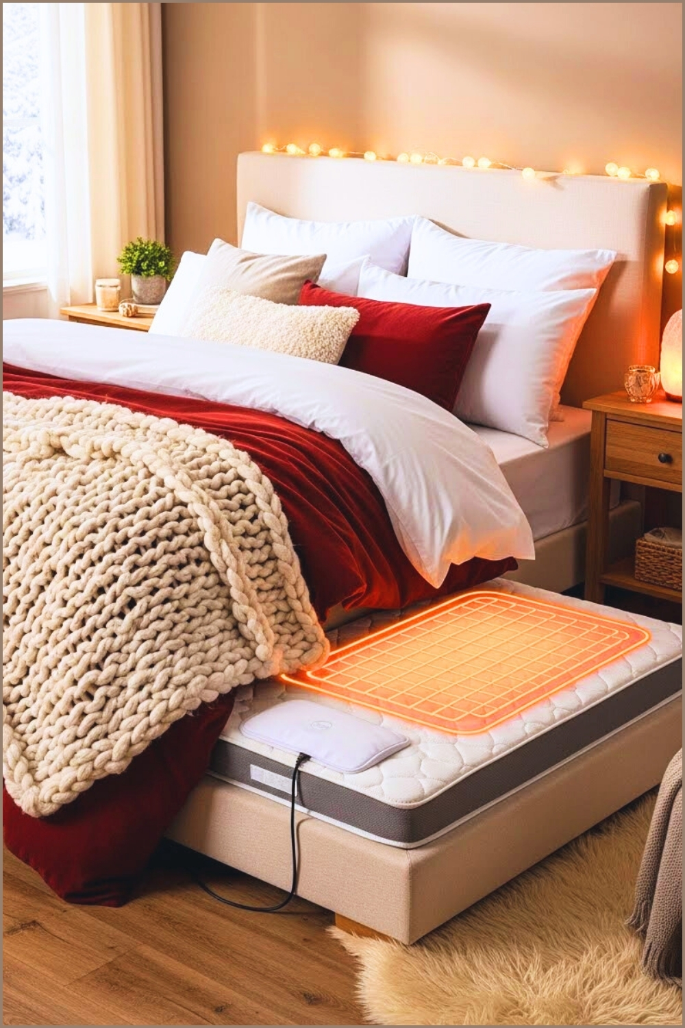 Cozy Winter Bedroom Interior With Layered Bedding
