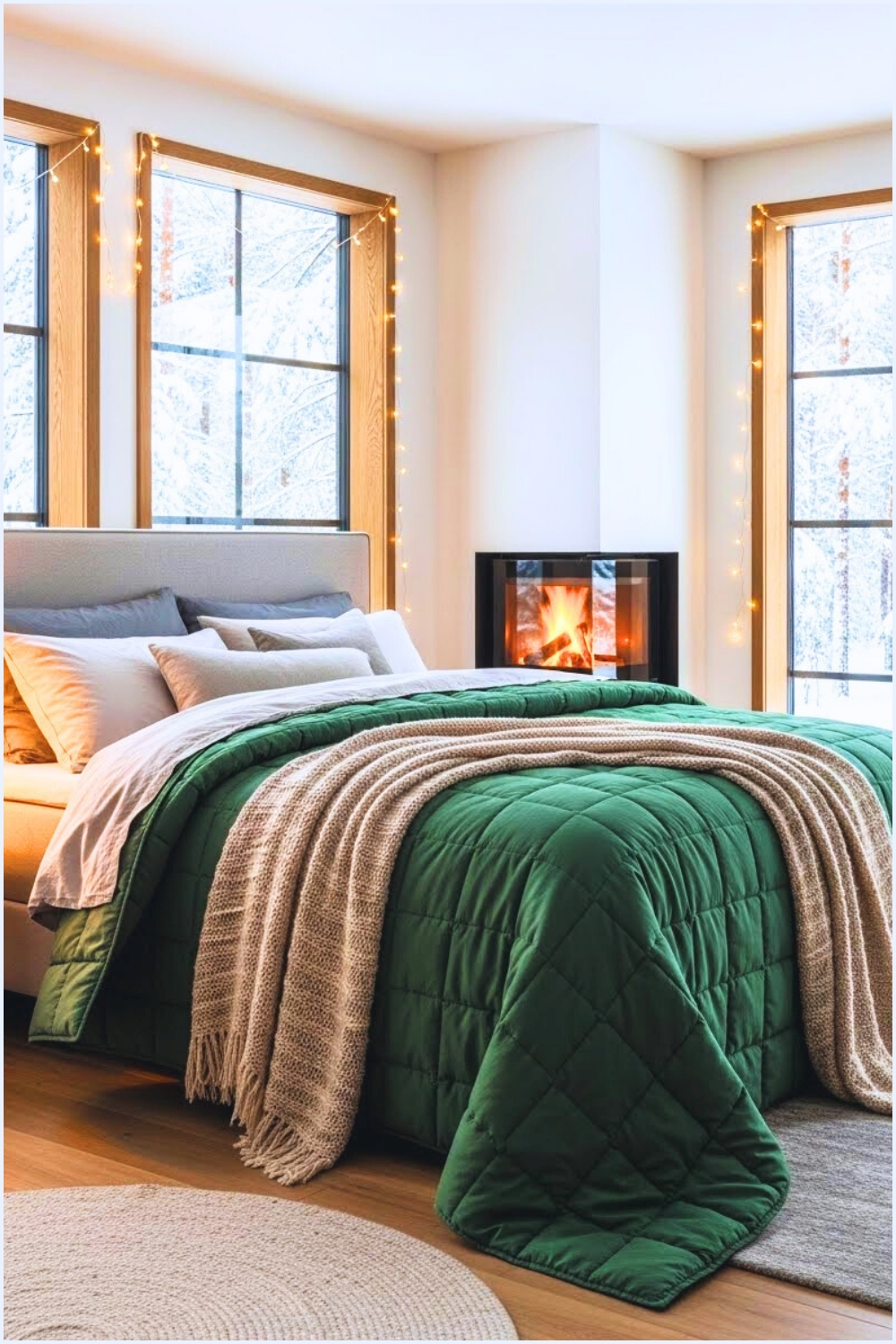 Cozy Winter Bedroom With An Oversized Quilted Comfort