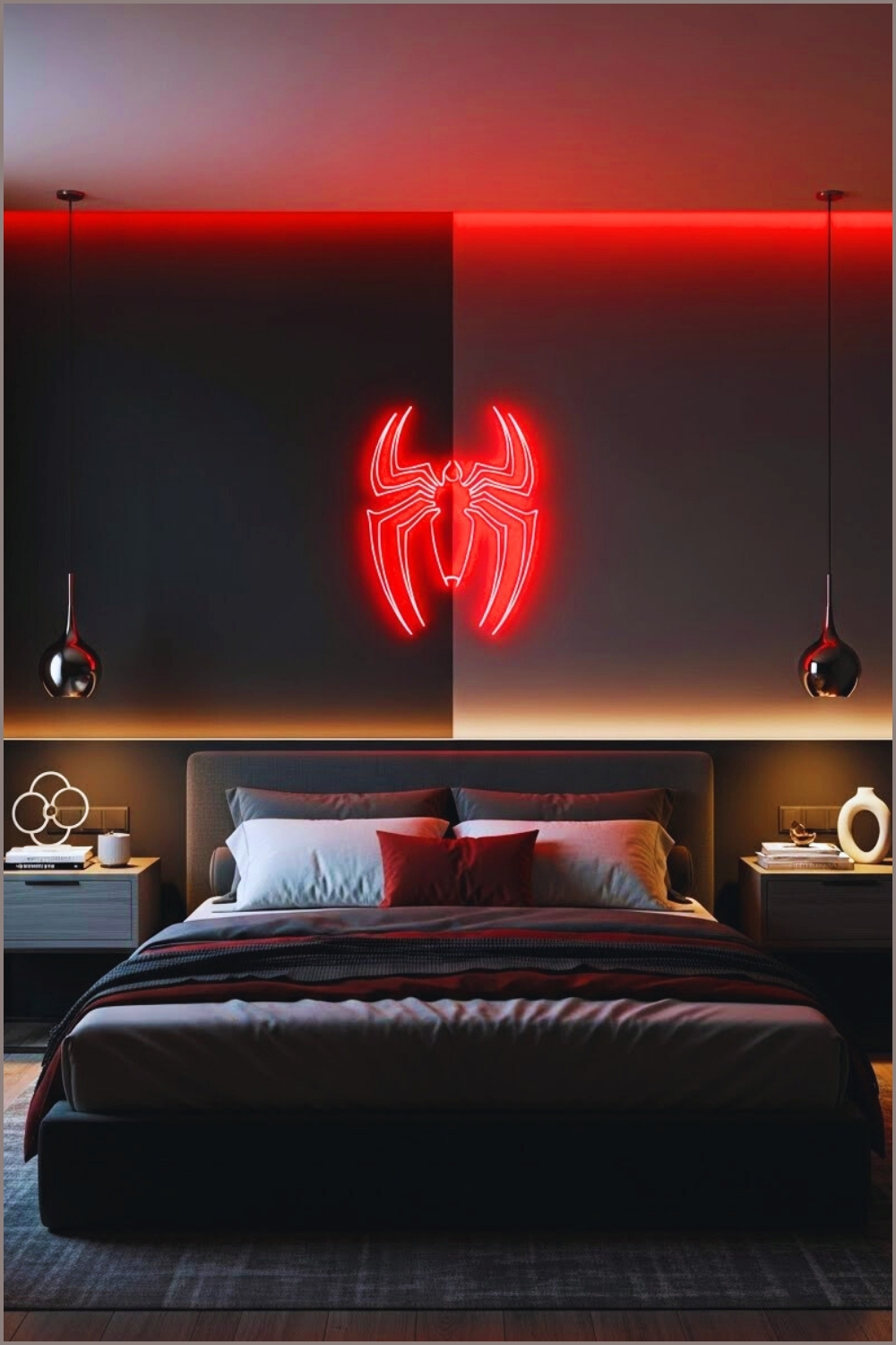 Dark Modern Bedroom Interior With Minimalist Design