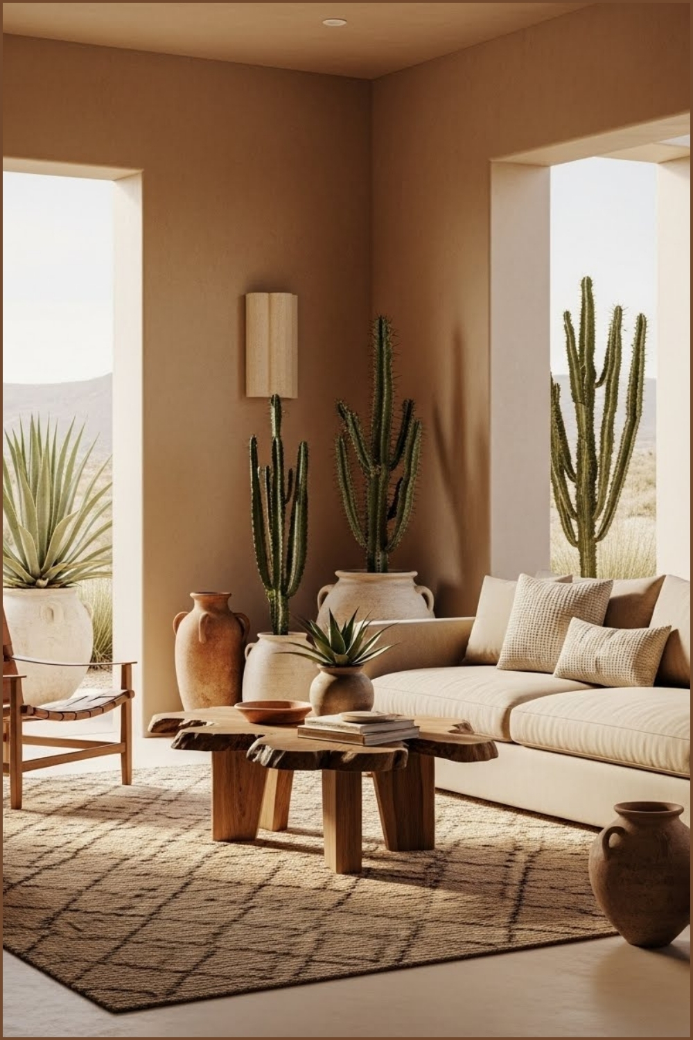 Desert Modern Living Room Interior Warm Earth Toned