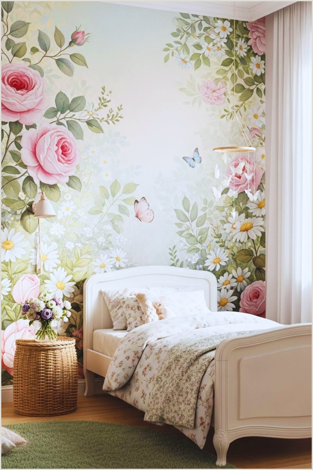 Dreamy Floral Themed Children S Bedroom With An Oversized