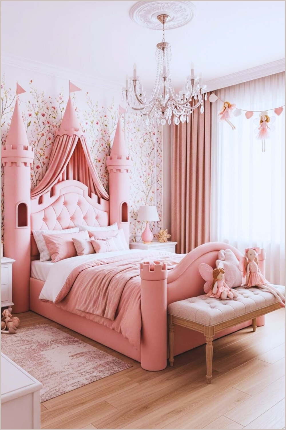 Dreamy Princess Style Pink Bedroom Interior