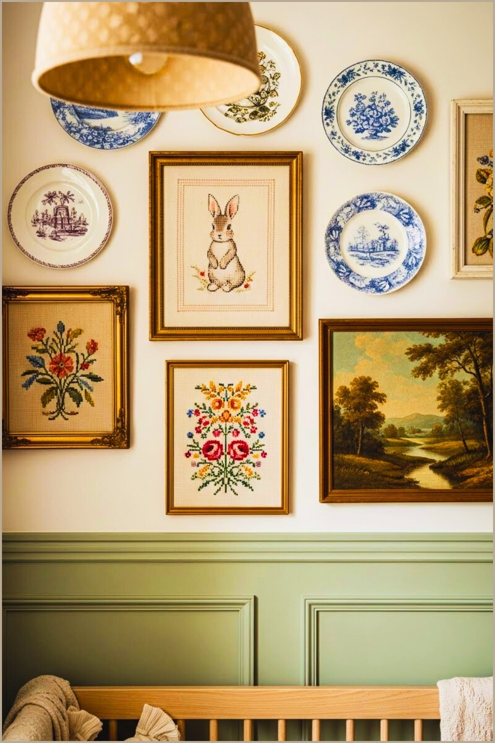 Eclectic Nursery Wall Decor Vintage Framed Art