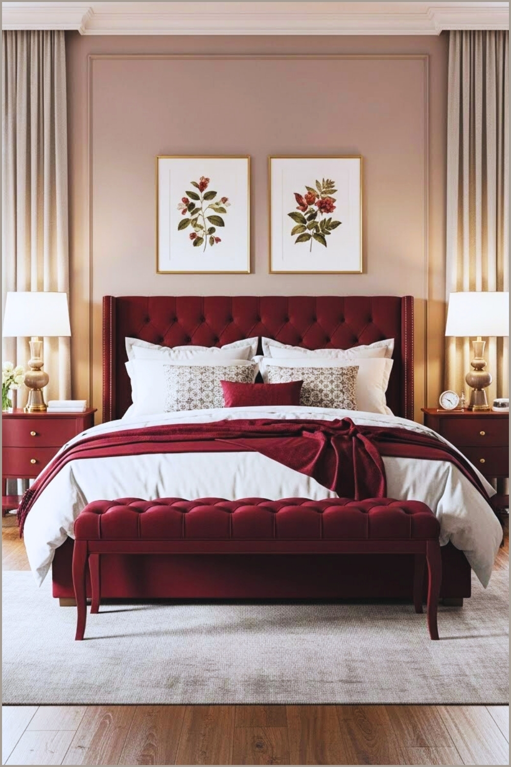 Elegant Bedroom Interior With Soft Neutral Taupe Walls