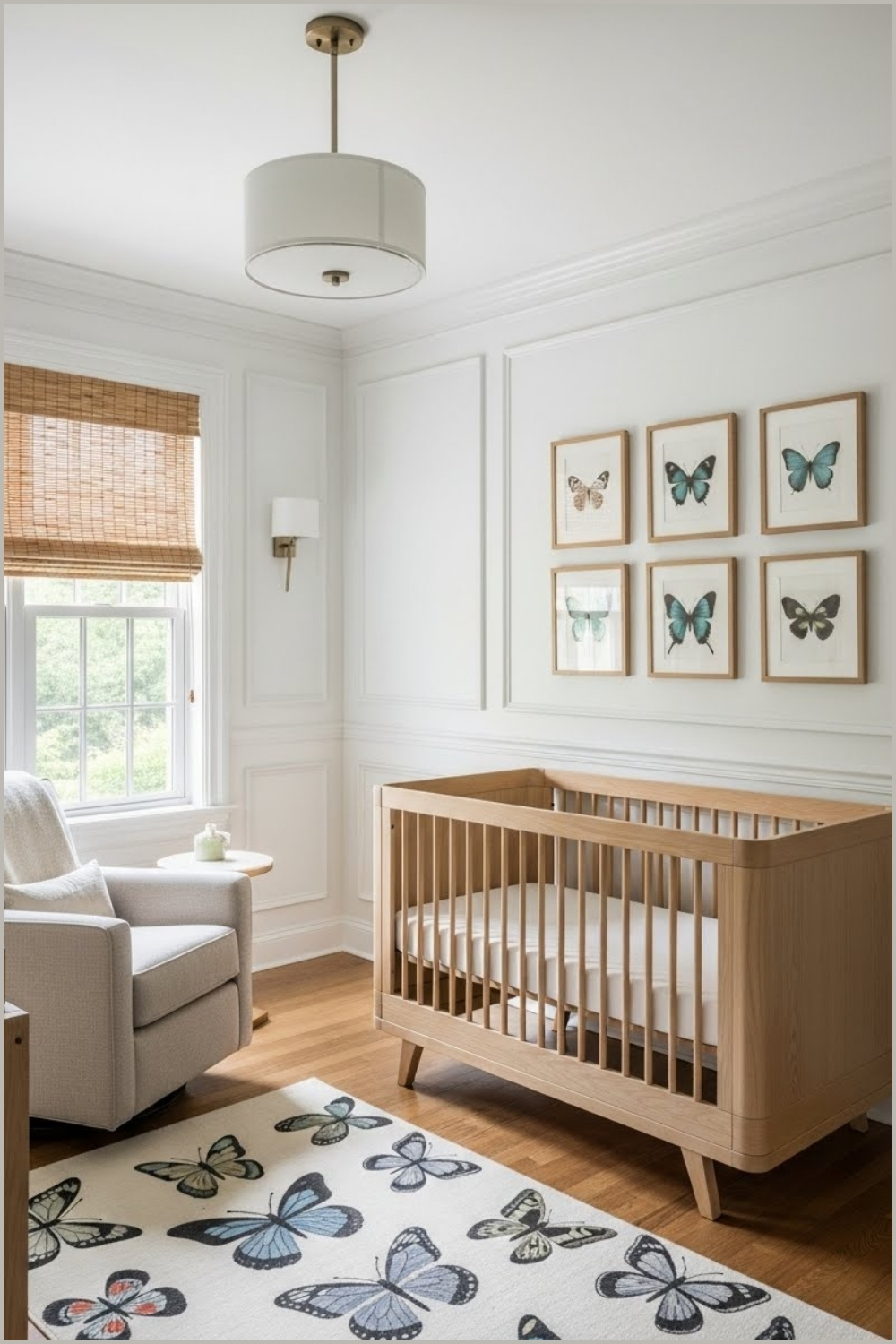 Elegant Classic Butterfly Nursery With Soft Neutral Color Palette