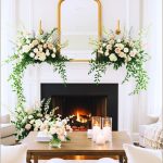 Elegant Cozy Living Room With A White Fireplace Mantel