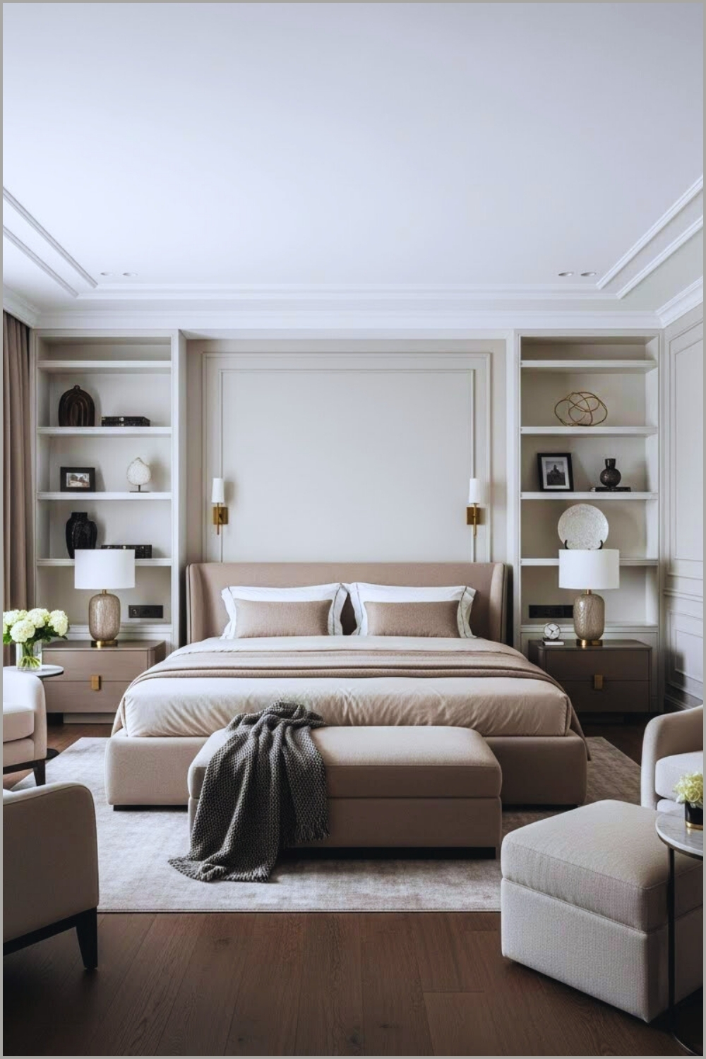Elegant Luxury Master Bedroom Interior Spacious Layout