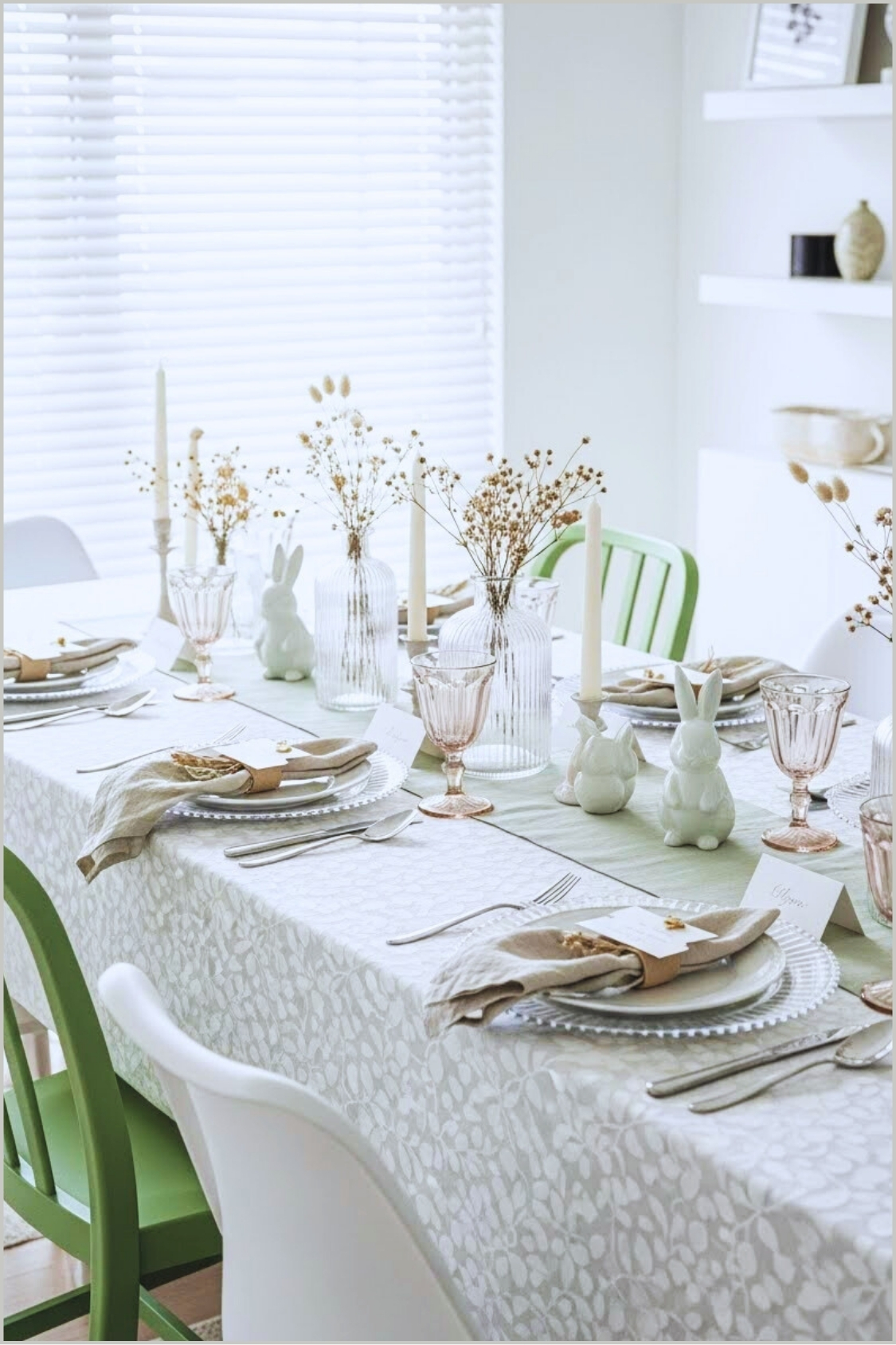 Elegant Neutral Dining Table Set For A Gathering