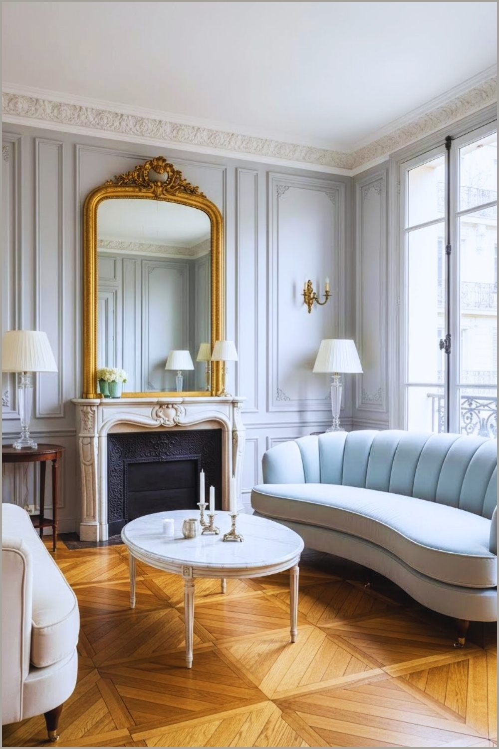 Elegant Parisian Living Room Interior Classic French Apartment