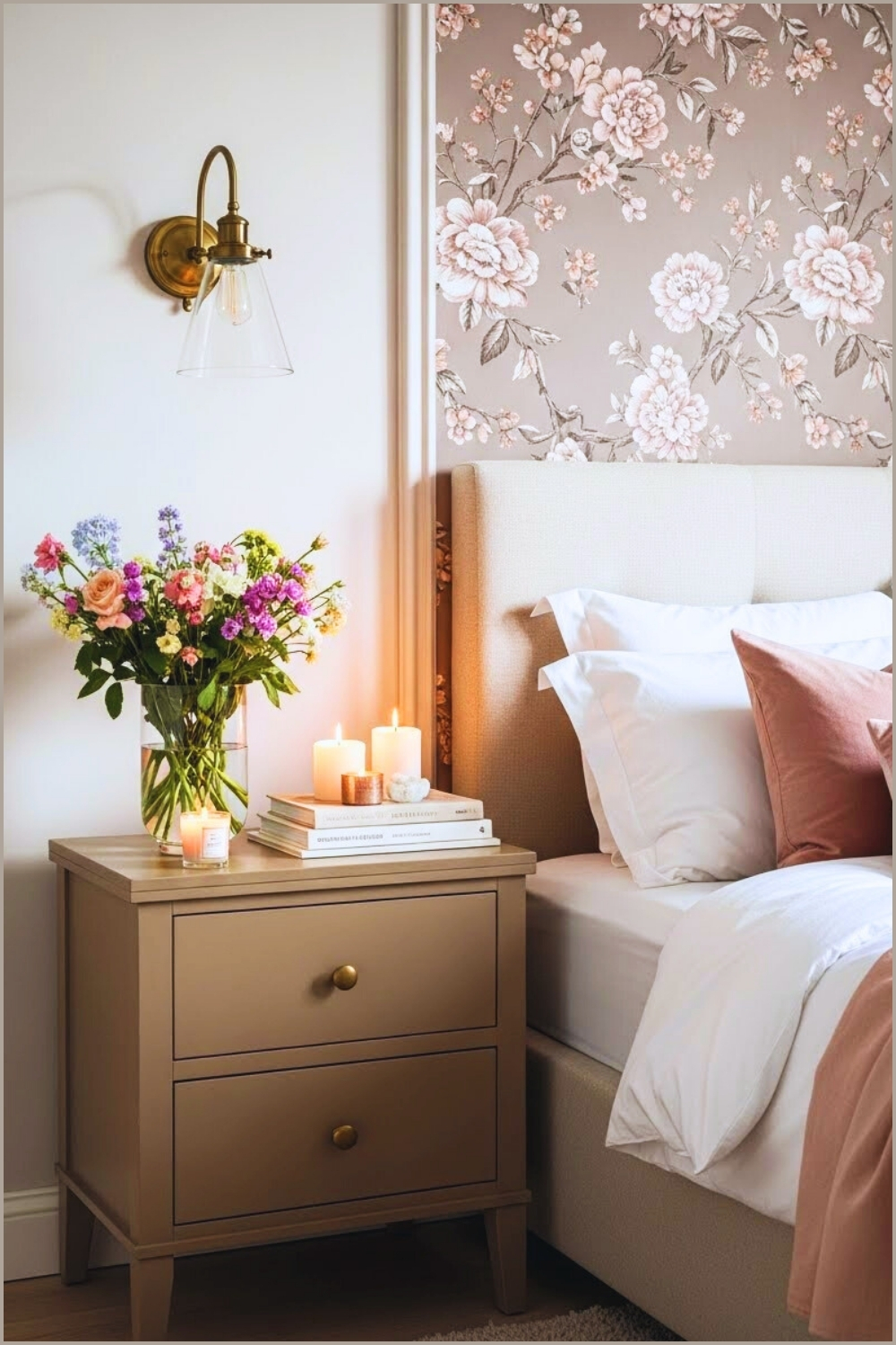 Elegant Spring Bedroom Corner With Soft Neutral Tones