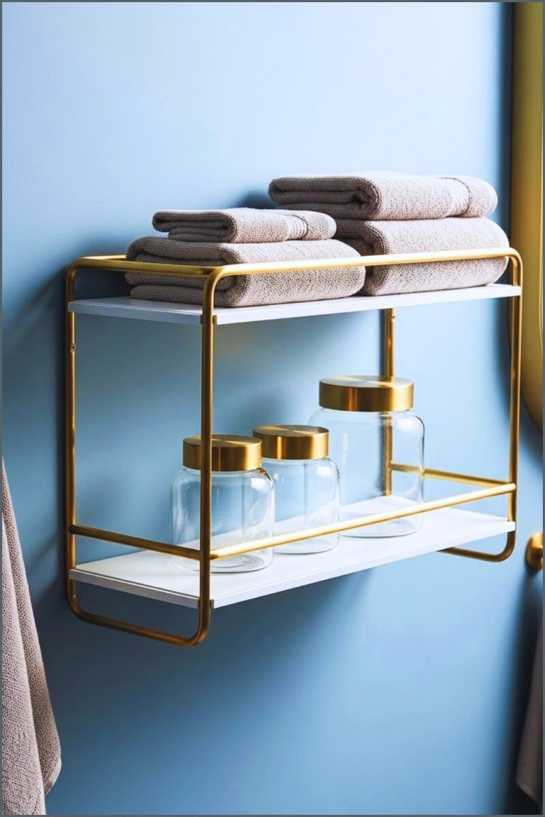 Elegant Wall Mounted Bathroom Shelf With Dual Tiers