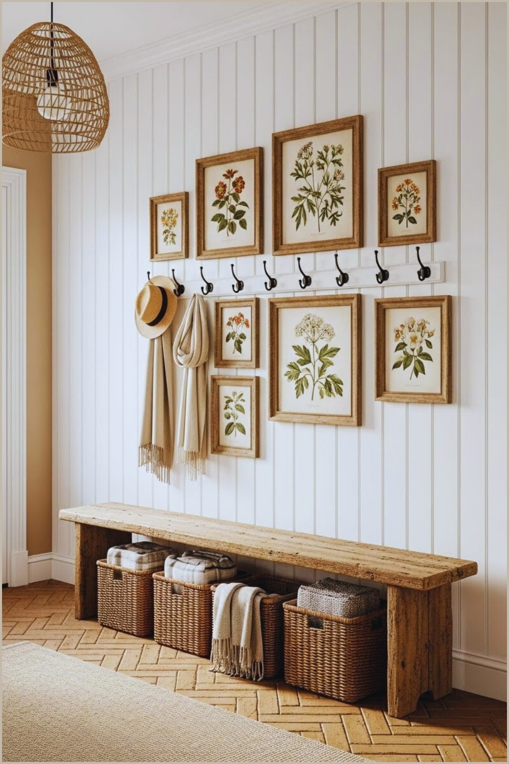 Farmhouse Entryway With Vintage Antique Accents