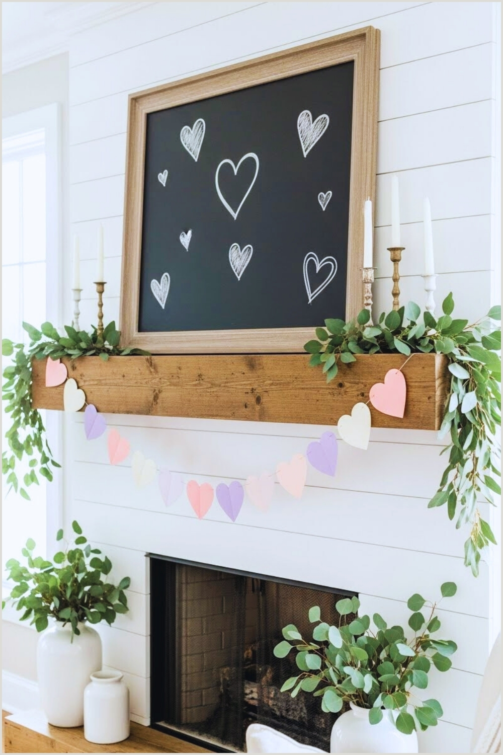 Farmhouse Valentine S Mantel Decor Rustic Wooden Fireplace