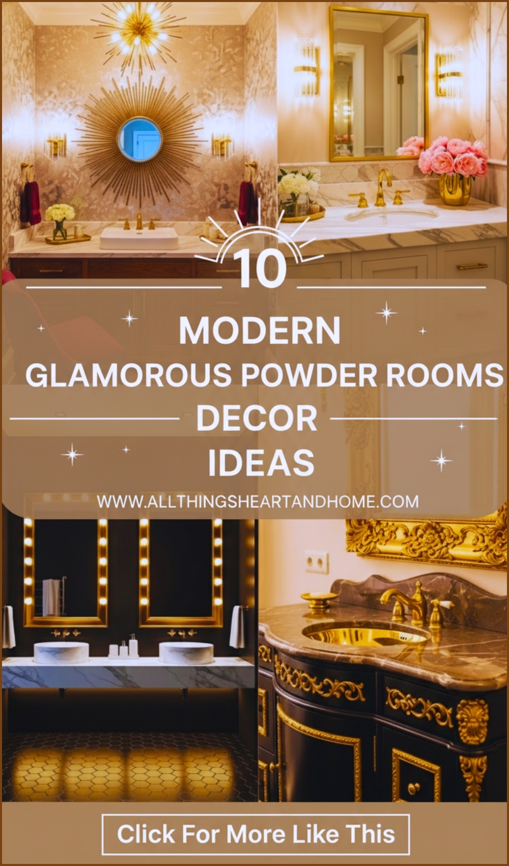 Glamorous Powder Rooms With Vintage Decor Ideas