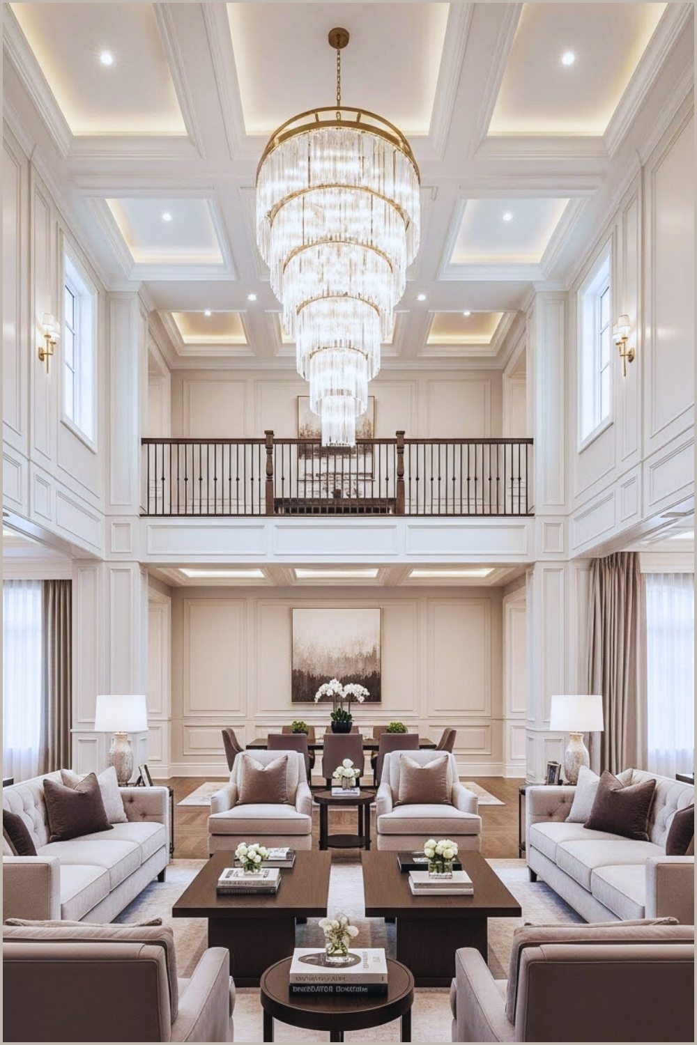 Grand Luxury Living Room With Soaring Double Height