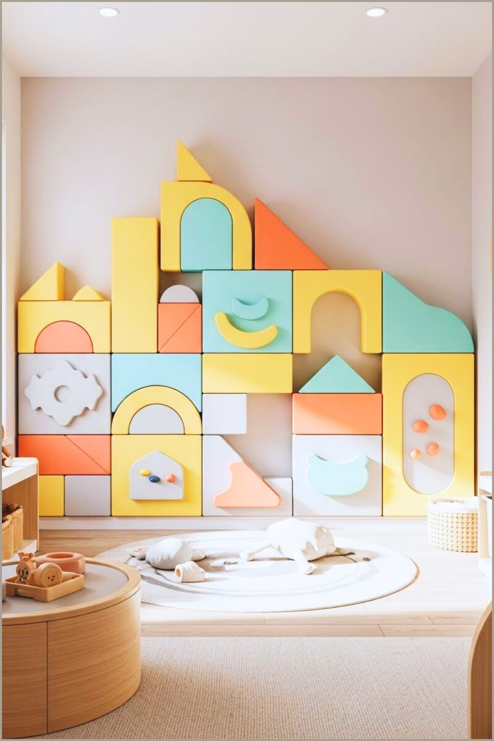 Interactive Toddler Playroom Interior Large Modular Play Wall