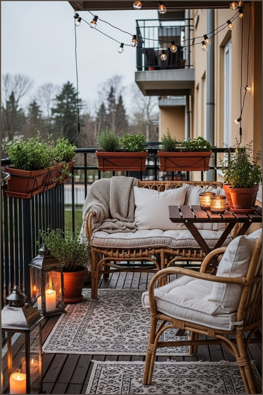 Inviting Balcony Brings Together Rustic Charm And Effortless Comfort