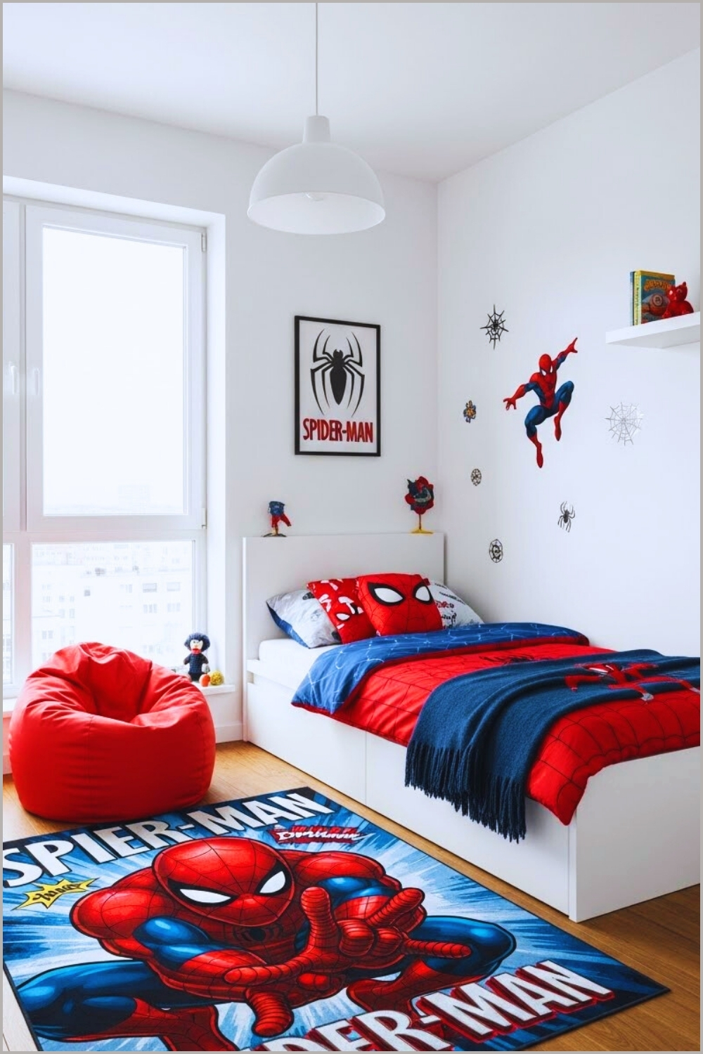 Kids Bedroom Interior With Superhero Theme