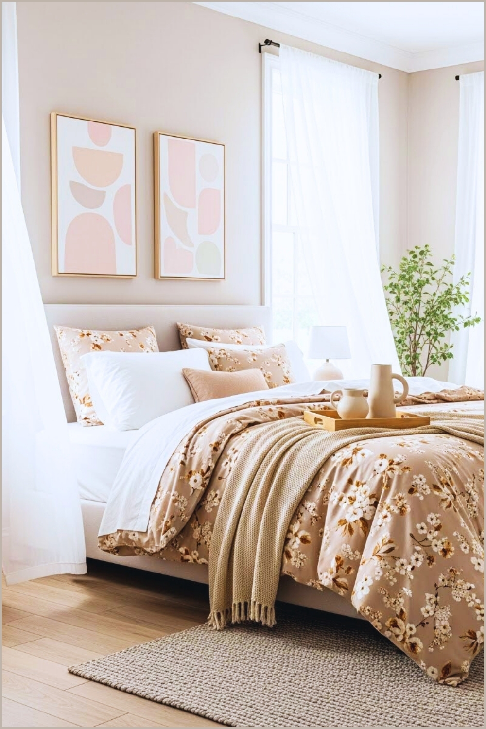 Light Filled Spring Bedroom With Soft Neutral Walls