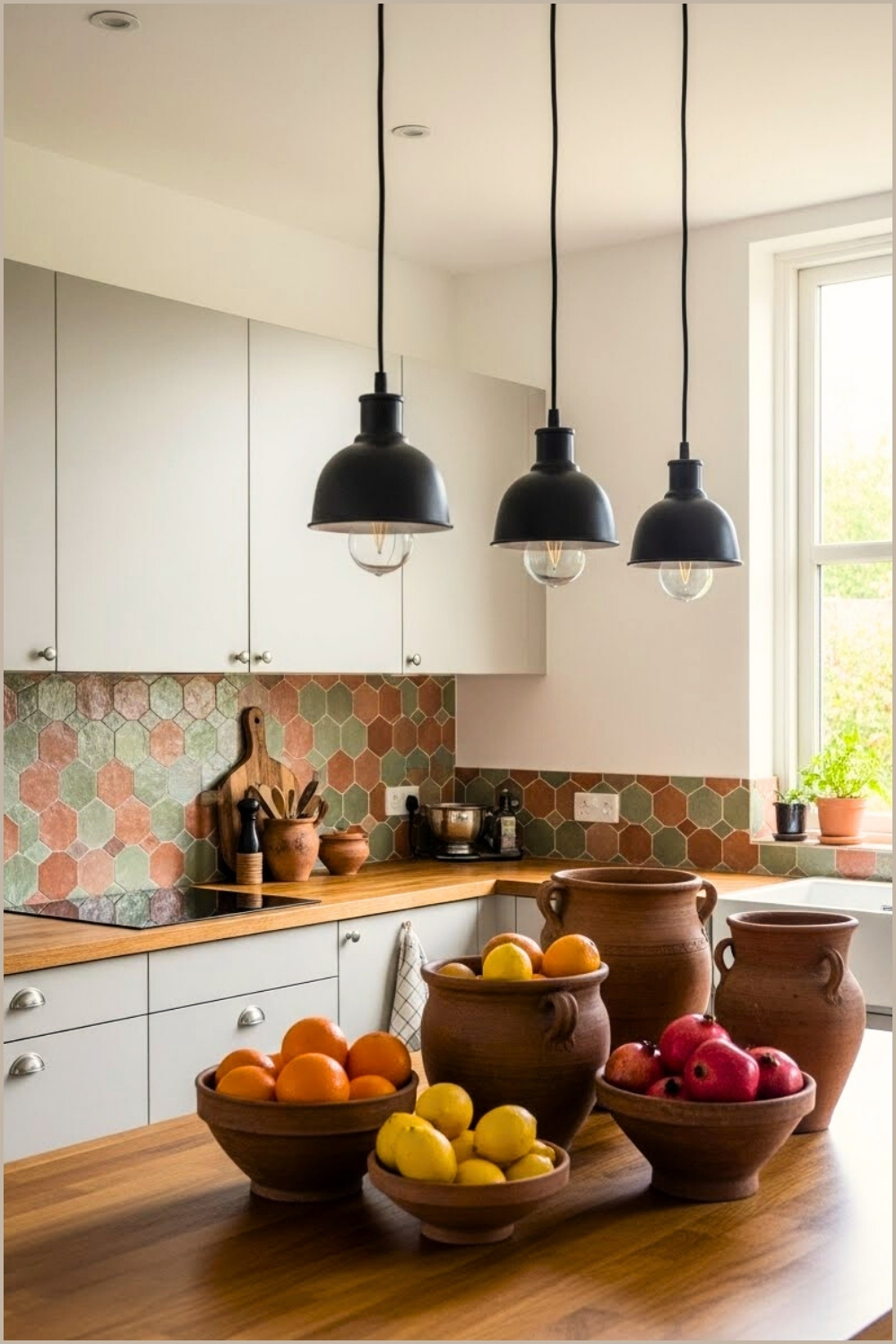 Light Modern Kitchen With Moroccan Tile Backsplash