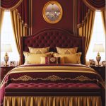 Luxurious Classic Bedroom Interior With Rich Burgundy Walls