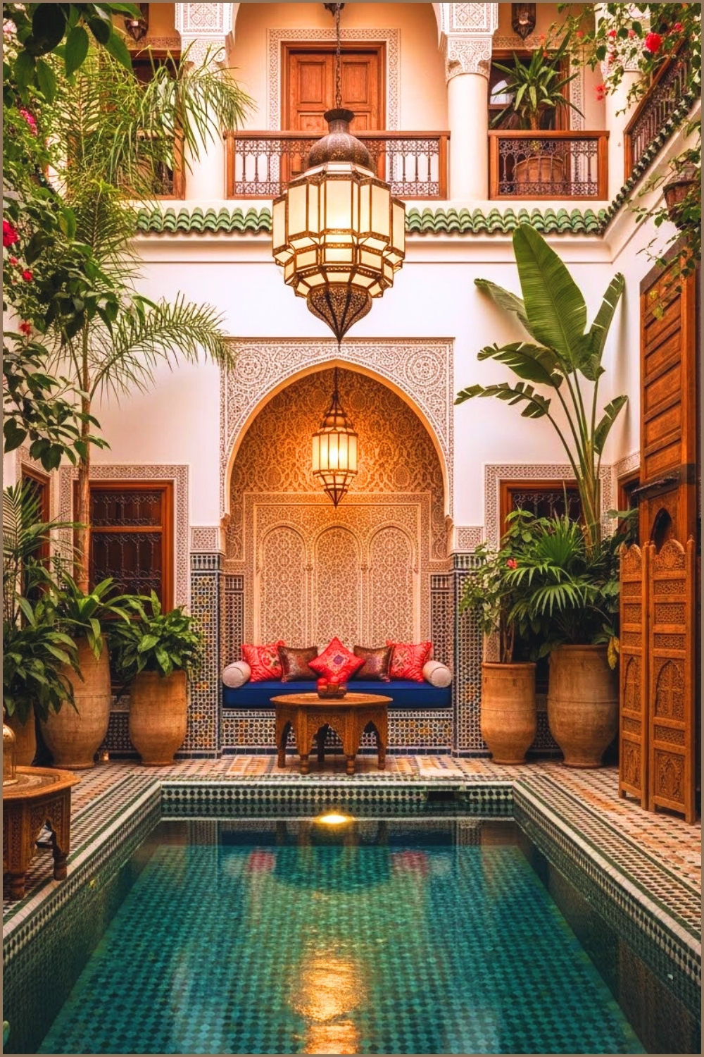 Luxurious Moroccan Courtyard Oasis With Elegant