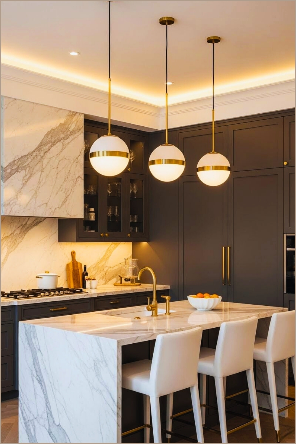 Luxury Modern Kitchen Matte Charcoal Cabinets