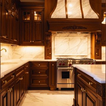 Luxury Traditional Kitchen With Ornate Wood Cabinetry