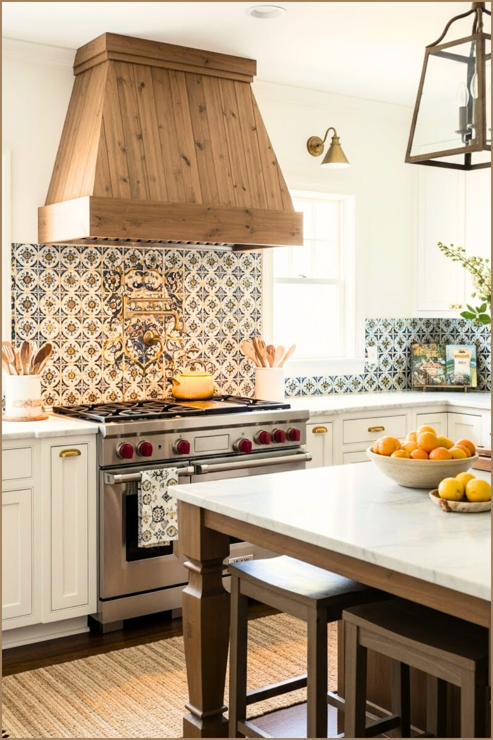 Mediterranean Inspired Kitchen Colorful Hand Painted Spanish