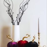 Minimalist Autumn Mantel Decor Featuring Three Velvet