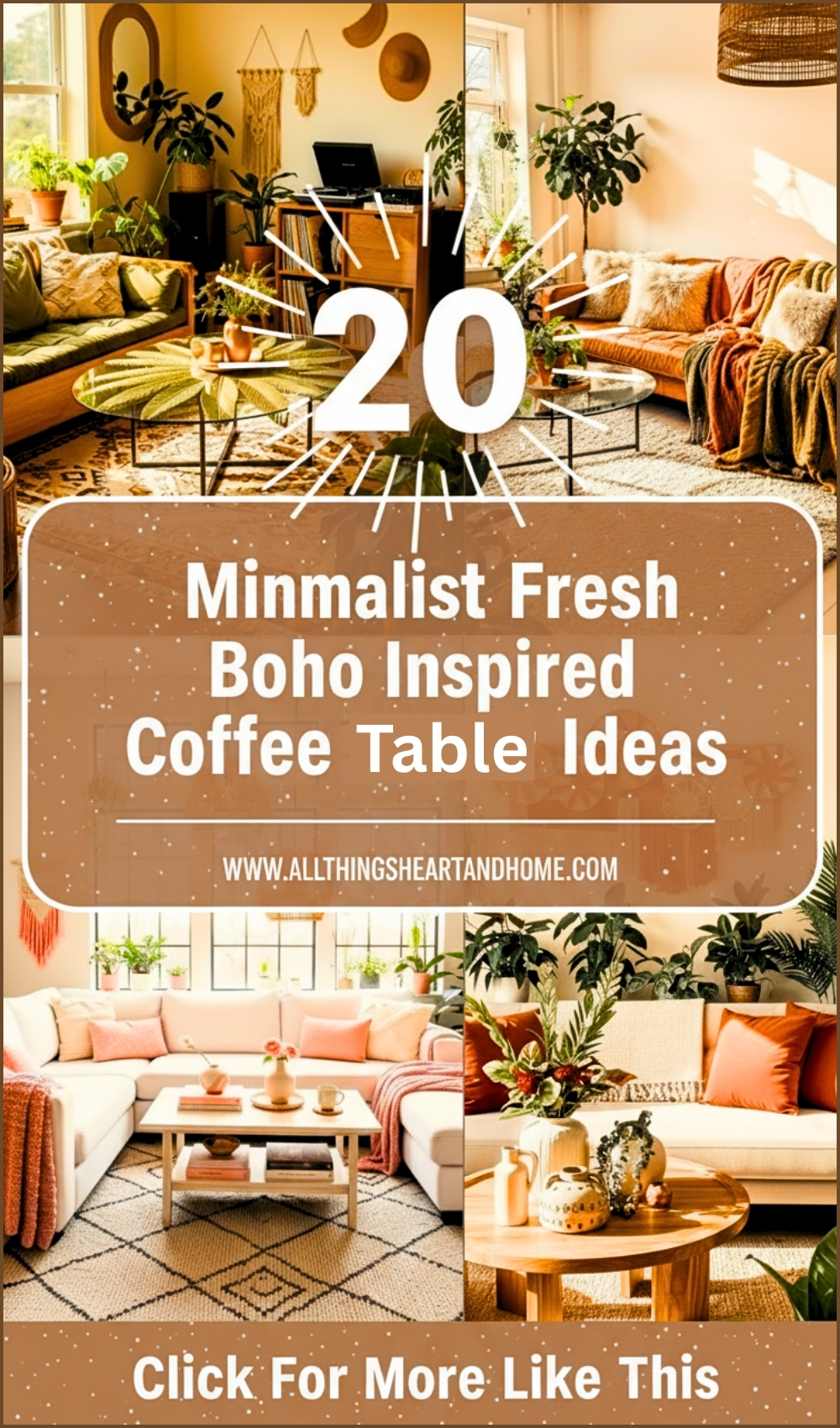 Minimalist Fresh Boho Inspired Coffee Table Decor Ideas