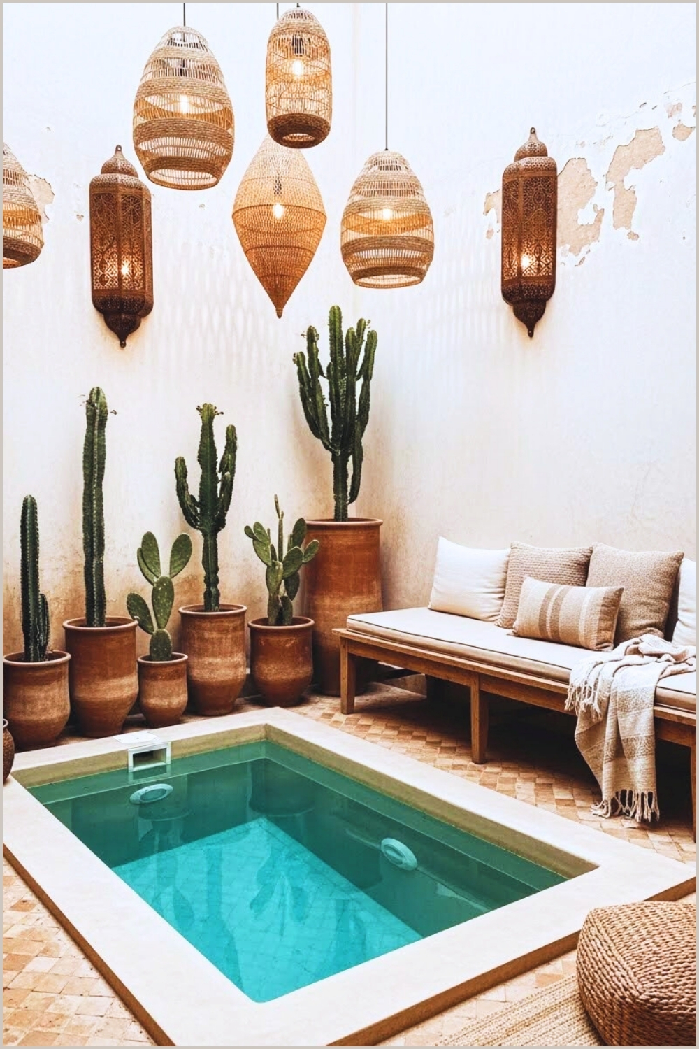 Minimalist Moroccan Inspired Courtyard