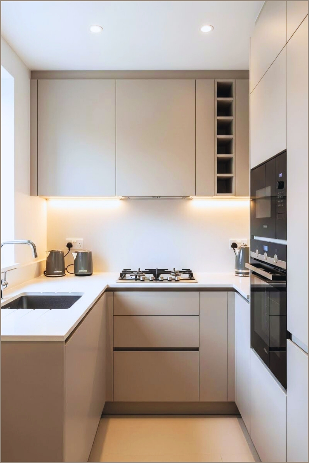 Modern Compact Kitchen Interior Minimalist Matte