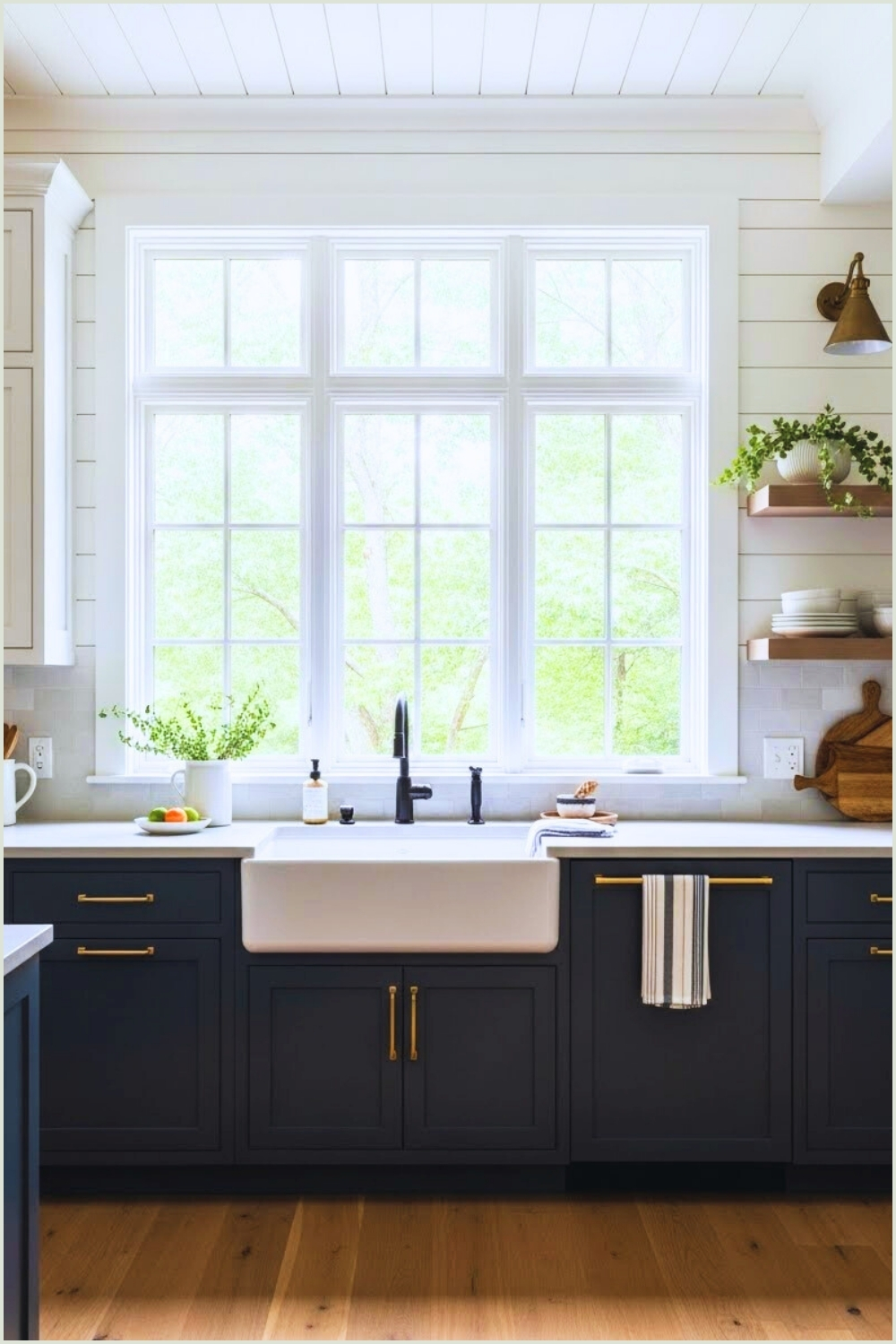 Modern Farmhouse Kitchen Interior With Deep