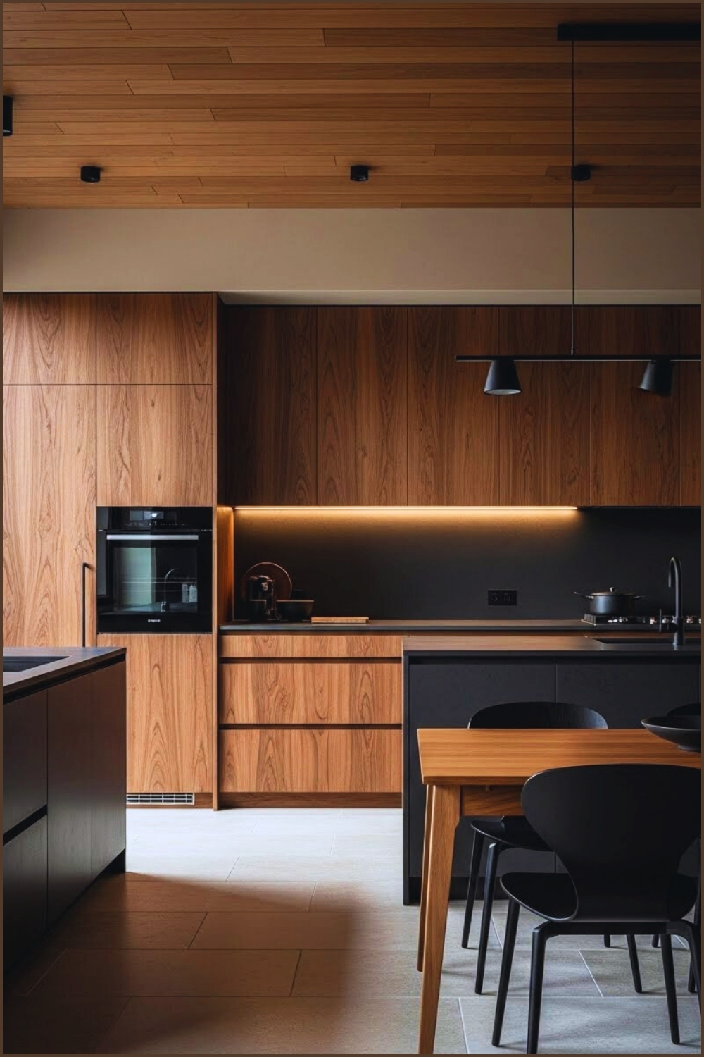 Modern Kitchen Interior With Mixed Natural Materials