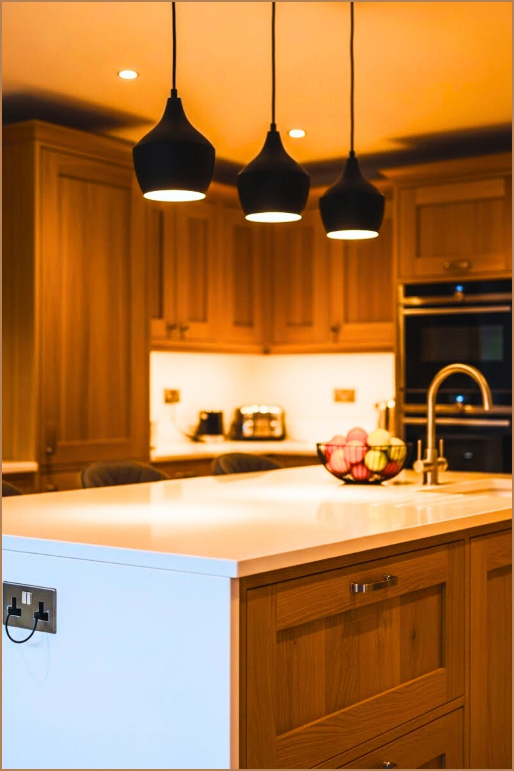 Modern Kitchen Island With Built In Usb Power Outlets
