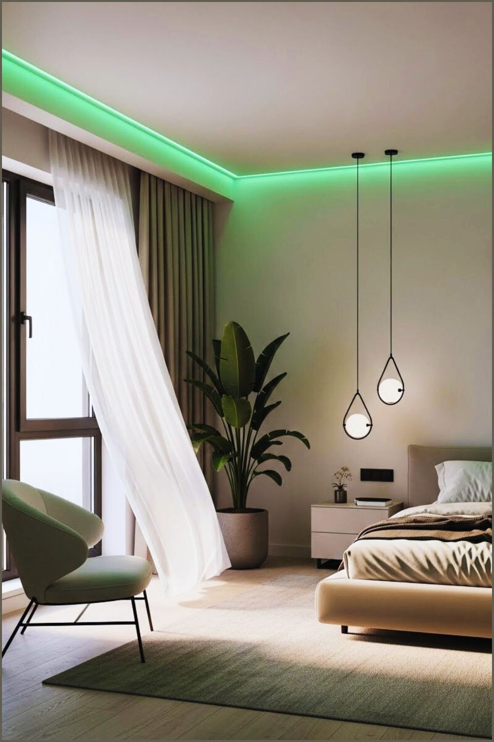 Modern Minimalist Bedroom, Sleek Architecture