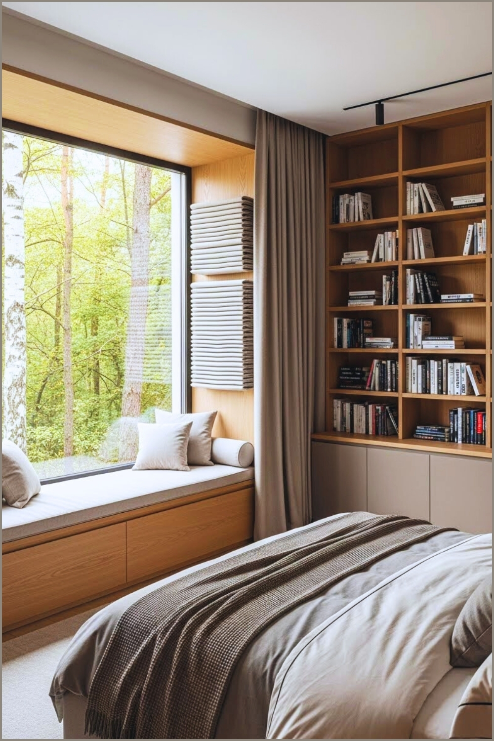 Modern Minimalist Bedroom With Large Picture Window