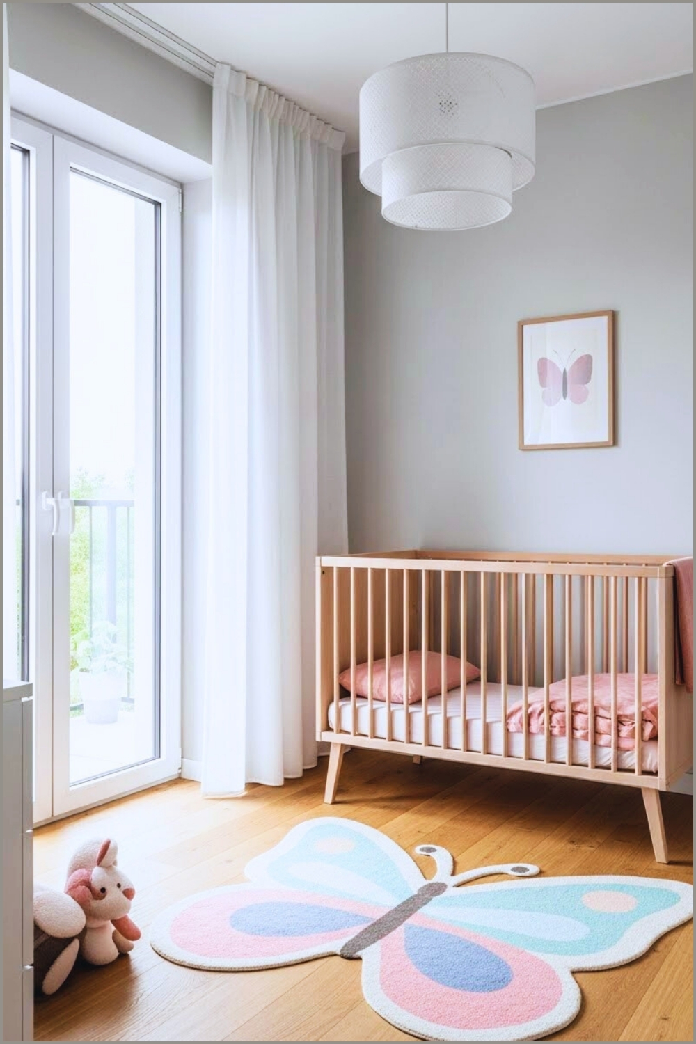 Modern Minimalist Butterfly Nursery With A Soft Neutral