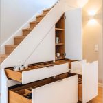 Modern Minimalist Staircase With Hidden Pull Out Storage