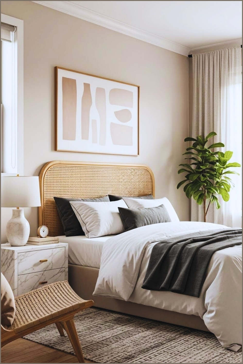 Modern Neutral Bedroom With Soft Beige And Warm Gray Palette