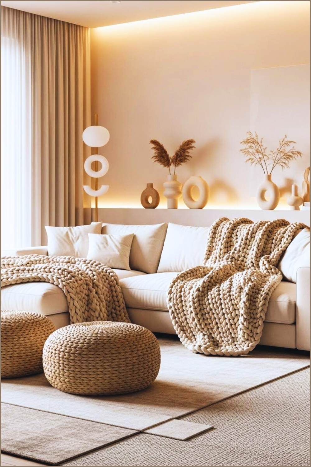 Modern Neutral Living Room With Cream Sofa