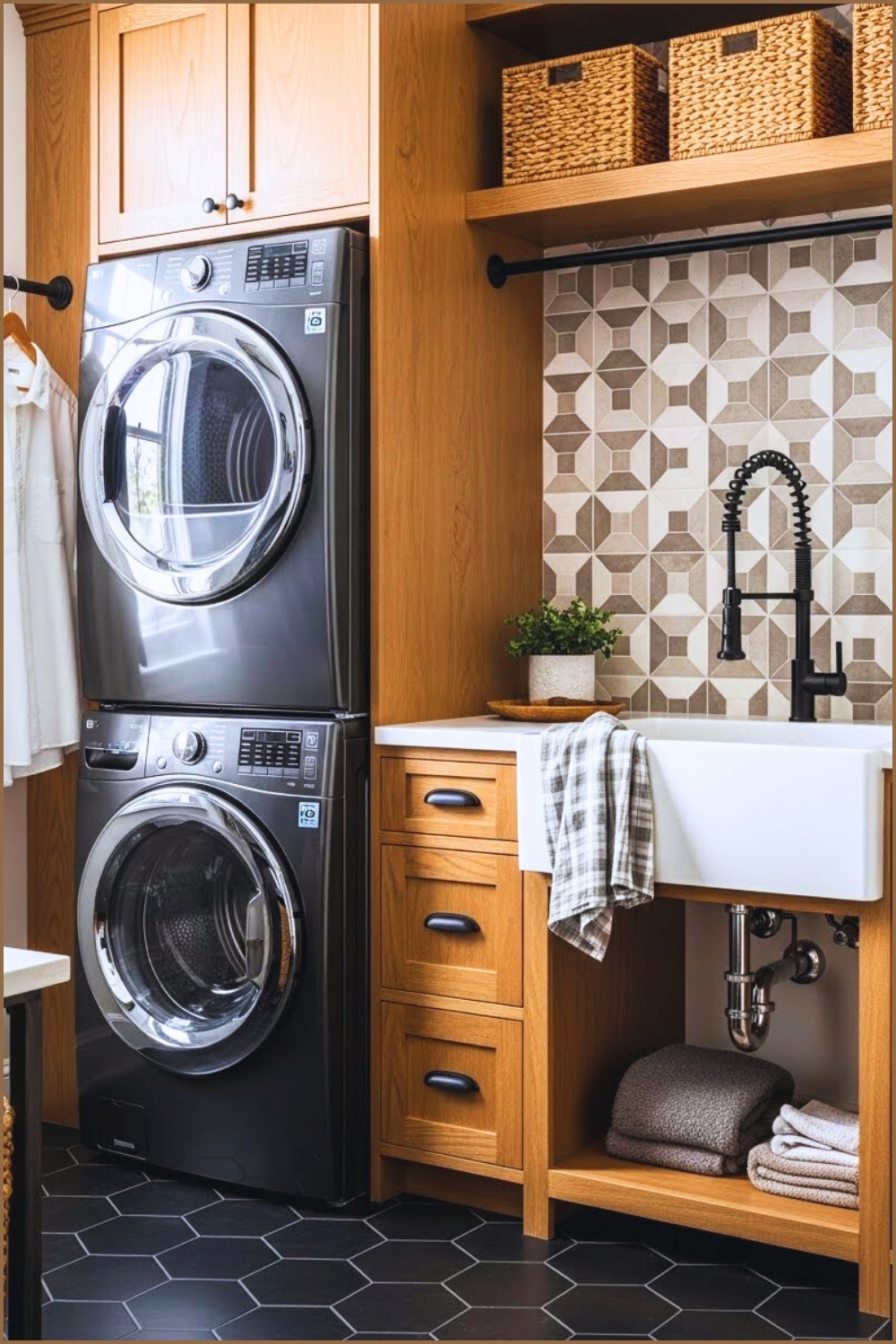 Modern Rustic Laundry Room Interior Industrial Farmhouse Style